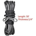 thumbnail image 3 of 1/4" x 50' UHMWPE Synthetic Winch Rope Extension Loop Ends for ATV UTV Offroad 1pc, Black, 3 of 6