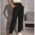 thumbnail image 2 of Quinlirra Summer pants for Women 2025 plus size Women's New Solid Color High-waisted Wide-legged Drawstring Leg Casual Thin Sweatpants, 2 of 4