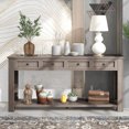 thumbnail image 2 of MODERNLUXE 63" Console Table,Long Sofa Table Entryway Table with 4 Drawers and Bottom Shelf for Entryway, Hallway and Living Room,Gray, 2 of 7