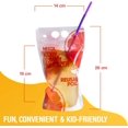 thumbnail image 4 of MEDca 100 Drink Pouches with 100 Straw, Double Zipper Reusable Smoothie, Plastic - Clear, 4 of 5