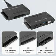 USB 3.0 to IDE/SATA Converter, EEEkit Hard Drive Adapter Fit for Universal 2.5/3.5 SATA HDD/SSD & IDE HDD Drives, Support 6TB