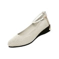 thumbnail image 2 of Willtoo Women's Flats Slip On Pearl-Embellished Go Walk Shoes for Women Comfortable Walking Sneakers Knit Low Wedge Dressy Ballet Shoes, 2 of 5