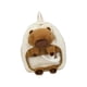 thumbnail image 1 of Mochila de capibara, bonita y práctica, con cremallera suave, ligera y de peluche de dibujos animados. Blanco, 1 of 9