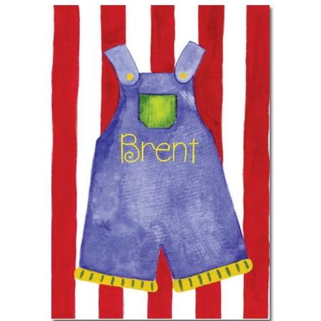 Personalized Watercolor Overalls Image on Canvas