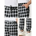 thumbnail image 6 of MODA NOVA Big & Tall Men's Plaid Jogger Pants Slim Fit Check Trousers Black White LT(US 32), 6 of 6