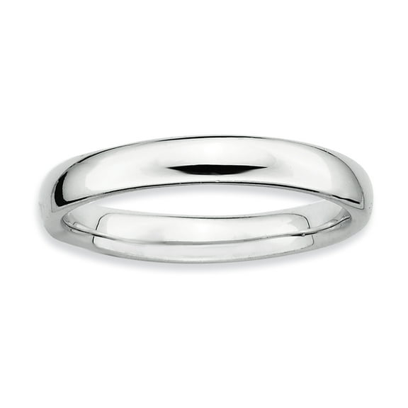 Sterling Silver Rhodium Polished Ring