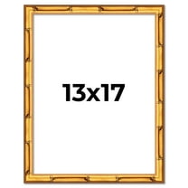 13x17 Frame Gold Bamboo Solid Wood Picture Frame | 1 Inch Moulding Width | Interior Frame Depth