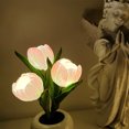 thumbnail image 2 of Lámpara LED simulación tulipán noche luz flores atmósfera escritorio luces (rosa) Likrtyny  Para estrenar, 2 of 8