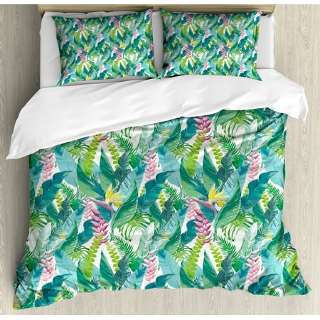 Watercolor Duvet Cover Set Exotic Jungles Of Hawaii Inspired