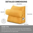 thumbnail image 5 of CJC Velvet Soft Triangular Wedge Pillow with Side Pocket, 3 in 1 Adjustable Bed Reading Pillow Bedrest Lumbar Neck Back Support Cushion, Yellow, 5 of 9