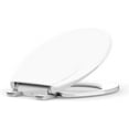 thumbnail image 3 of Round Soft Close Toilet Seat, 17-Inch Quiet Slow Close Round Toilet Lid, Easy Installation & Comfortable Ergonomic Design, Durable Plastic, White, 3 of 6
