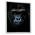 thumbnail image 2 of Designart "Photography: Portrait Of A Black Gorilla" Gorilla Floater Framed Wall Art Living Room, 2 of 5