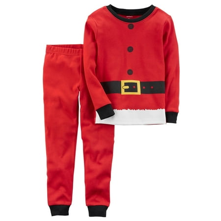 Carter's Baby Boys' 2-Piece Santa Snug Fit Cotton PJs, 18 Months