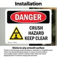 thumbnail image 3 of (2 Pack) Crush Hazard Keep Clear OSHA Danger Sign 24 Inch X 18 Inch Vinyl Label Decal Sticker Weather Resistant, UV Protected for Workplace, Business, and Construction Site, Made in the, 3 of 7