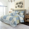 thumbnail image 5 of ANMINY Reversible Floral Coverlet Bedding Set - King All-Season Soft Polyester Quilt with Pillowcase | Vibrant Floral Design & Easy Care, 5 of 8