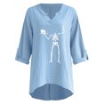 thumbnail image 4 of Moda Mujer Camiseta de manga larga Otoño Frente abierto Prendas de abrigo sueltas Impresión Blusa Abrigo Tops Fridja  czfsfas5609, 4 of 5