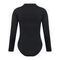 thumbnail image 3 of Aiihoo Kids Girls Fleece Gymnastics Leotards Long Sleeves Nude Undergarment Leotard Ballet Dance Dancewear Black Mock Neck 4-5, 3 of 7