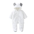 thumbnail image 2 of Hicidod Girls Rompers Fleece Footed Warm Pajamas Long Sleeve Zipper Cute Bear Ears Hooded Baby Jumpsuit, 2 of 3