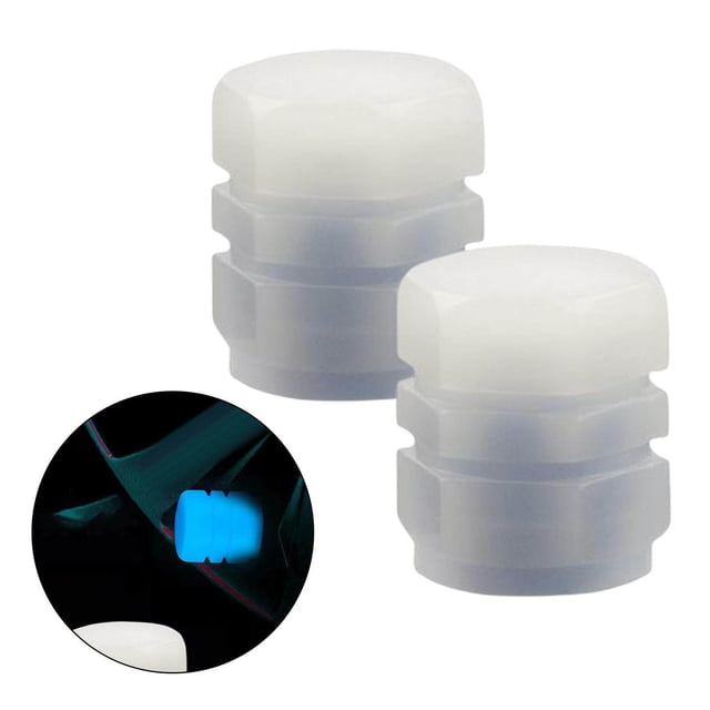 Maoww 2x Car Valve Caps Covers Luminous for Universal Cars Electric Vehicle Blue
