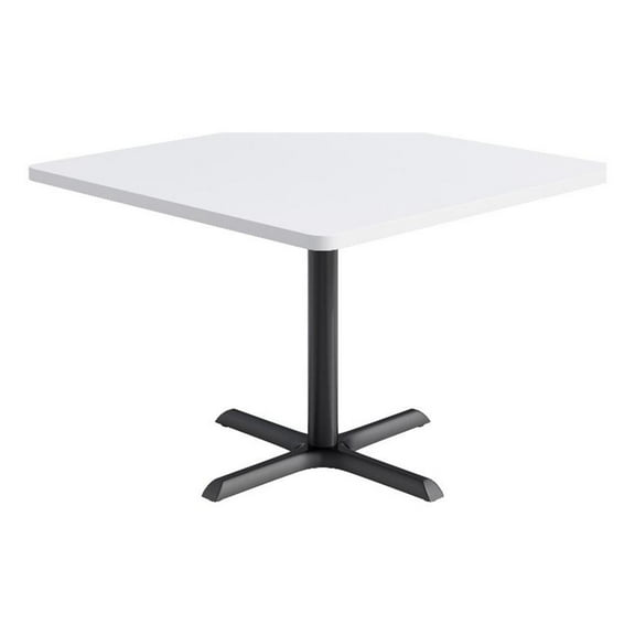 KFI Studios 42in Square Dining Table - White Top - Black Base