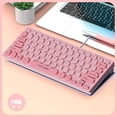 thumbnail image 2 of 78-Key Plug &  Wired USB Keyboard Compatible for Windows - Chocolate Round Keycaps, Dual-Color Color Blocking (/WWhite), -Resistant with USB, Compatible with Laptops & Desktop PCs, 2 of 14