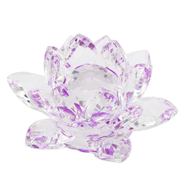 Pisapapeles artesanal de loto de cristal de cuarzo 100mm NikouMX decoración fiesta boda casa Púrpura