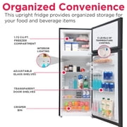 Frigidaire 7.5 Cu. ft Top Freezer Refrigerator, Compact Fridge for Apartment, Kitchen, Office, Garage, Black
