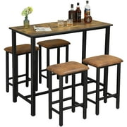 Bar Table Set Bar Table with 4 Bar Stools Dining Table Set Pub Table Set Rustic