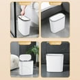 thumbnail image 5 of 6-Gallon Press Top Trash Can, Slim Flip Lid Garbage Bin for Narrow Spaces in Kitchen & Bathroom, White and Gray,White, 5 of 7