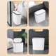 thumbnail image 5 of Cubo de basura con tapa abatible para uso doméstico, ahorra espacio, ideal para cocina, comedor, baño y espacios estrechos, práctico cubo de basura con abrazadera, de plástico., 5 of 6