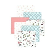 Little Treasure Hudson Baby Girls Cotton Poly Flannel Receiving Blankets 7-Pack, Pink Hummingbird Garden, 30x30 inches