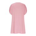 thumbnail image 5 of ClodeEU Women's V Neck Short Sleeve Dolman Sleeve Dress with Pleated, Solid Color Casual Midi Dress Pink,Womens Plus XXXL, 5 of 6