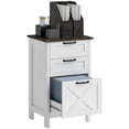 thumbnail image 1 of HOMCOM 3 Drawer File Cabinet with Silent Slides, Vertical Filing Cabinet for Hanging A4/Letter Size, Rustic Farmhouse Printer Stand with Storage for Home Office, Distressed White, 1 of 10