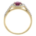 thumbnail image 2 of 10K Yellow Gold Natural HQ Ruby Engagement Ring Oval 7x5 mm Diamond Halo, size 7.5, 2 of 4