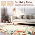 thumbnail image 2 of ODIKA 6'x9' Machine Washable Non-Slip Area Rug, Boho Blossom Bohemian Floral Motif High Traffic Rug, Ivory, 211808, 2 of 7