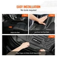 thumbnail image 6 of VEVOR Automotive Floor Mats, Fits for Chevrolet Silverado/GMC Sierra 1500, 2500/3500 HD 2019-2024/2020-2024, 3 pcs Front and 2nd Row Liners, All Weather Custom Fit TPE Vehicle Floor Mats, Black, 6 of 9