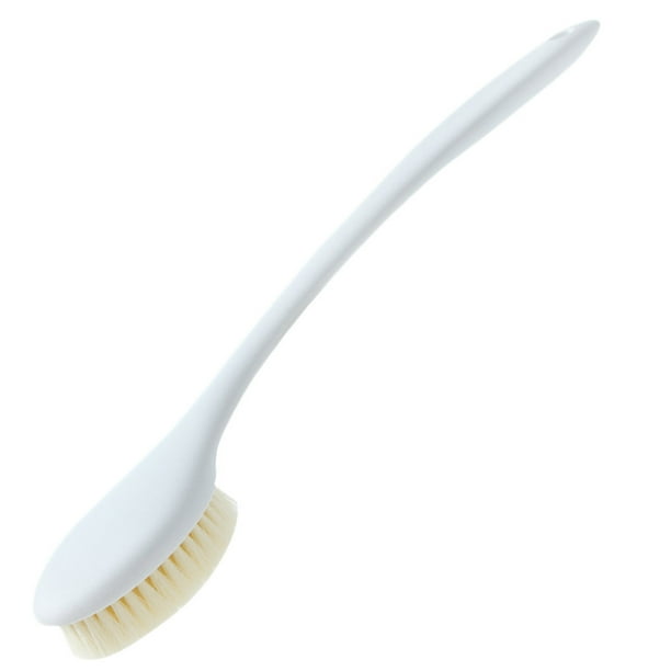 Bewildely Cepillos para el cuerpo del baño Cepillos de cerdas de nailon para baño de mango largo Masajeador exfoliante Herramienta de ducha de Suministros de limpieza para el hogar blanco Bewildely HA1490-01B