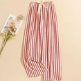 thumbnail image 2 of hoksml Women's Striped Pajama Pants with Bow Tie, Soft Wide Leg Lounge Pants Elastic Waist for Sleep and Relax, 2 of 3