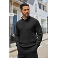 thumbnail image 5 of COOFANDY Men's Casual Knitted Waffle Pullover Sweaters Mock Neck Button Sweater Long Sleeve Henley Sweater, 5 of 10