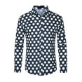 thumbnail image 5 of Camisas formales de puntos de polka INSPIRE CHIC para hombres con cuello de punta y mangas largas S Azul, 5 of 5
