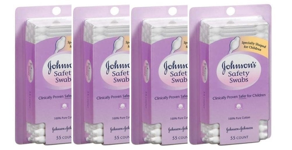 Johnson & Johnson Johnsons Safety Swabs 55 Count Peg (Pack of 4