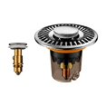 thumbnail image 5 of Bathroom Sink Pop Up Drain Core 3x2.4in Washbasin Bounce Plug Stopper with Anti-Clogging Filter Basket Stainless Steel Brass Pack for Vanity, 5 of 6