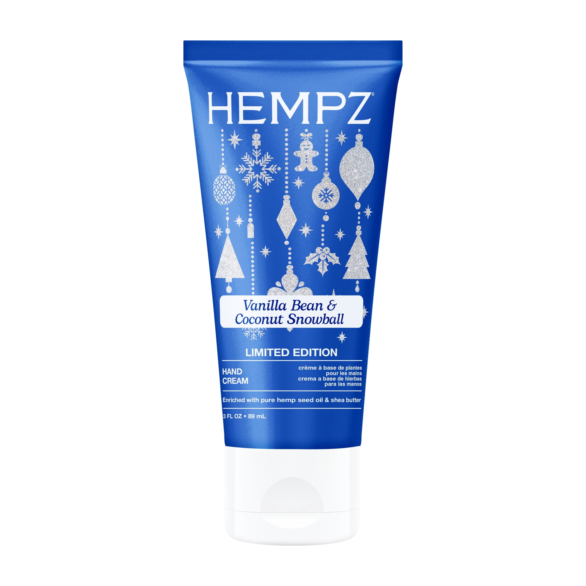 Hempz Limited-Edition Vanilla Bean & Coconut Snowball Moisturizing Hand Cream, 3 Fluid Ounces