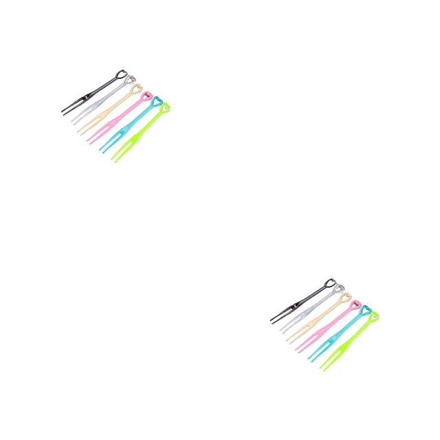Injueey Mini tenedor para fruta de 200 Uds., herramienta para recoger aperitivos para niños, pastel, postre, comida, palillo de dientes, tricolor 2piezas