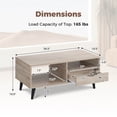 thumbnail image 3 of Costway Coffee Table with Storage, Rustic Rectangle Center Table with Drawer & Open Shelves Natural, 3 of 10