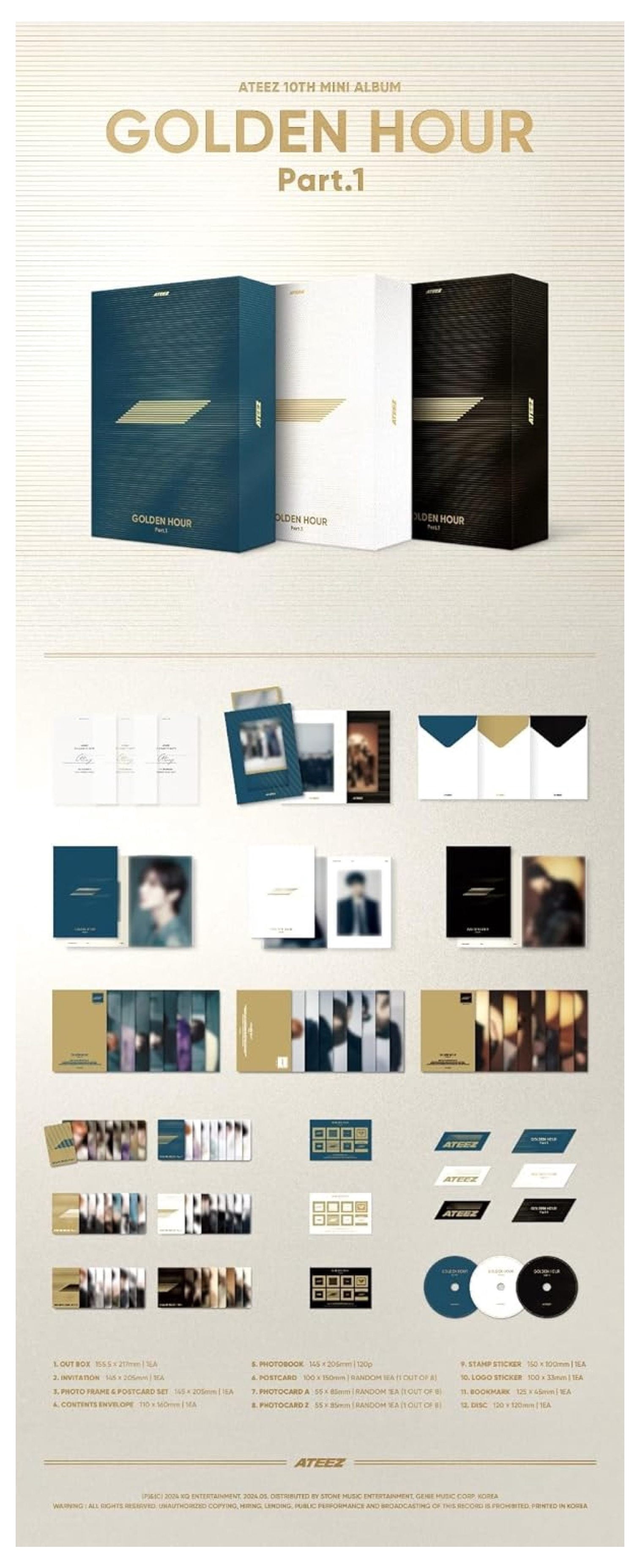 【新品未開封】ATEEZ アルバムWILL Golden hour10枚セット ATEEZ GOLDEN HOUR : Part.1 10th Mini Album with Tracking Sealed