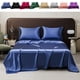 thumbnail image 1 of Juego de Sábanas de Hotel de Satén Mate Liso y Suave - Juego de Cama de 4 Piezas de Microfibra de Poliéster con Sábana Bajera Ajustable de Bolsillo Profundo, Sábana Encimera y Fundas de Almohada, 203, 1 of 6