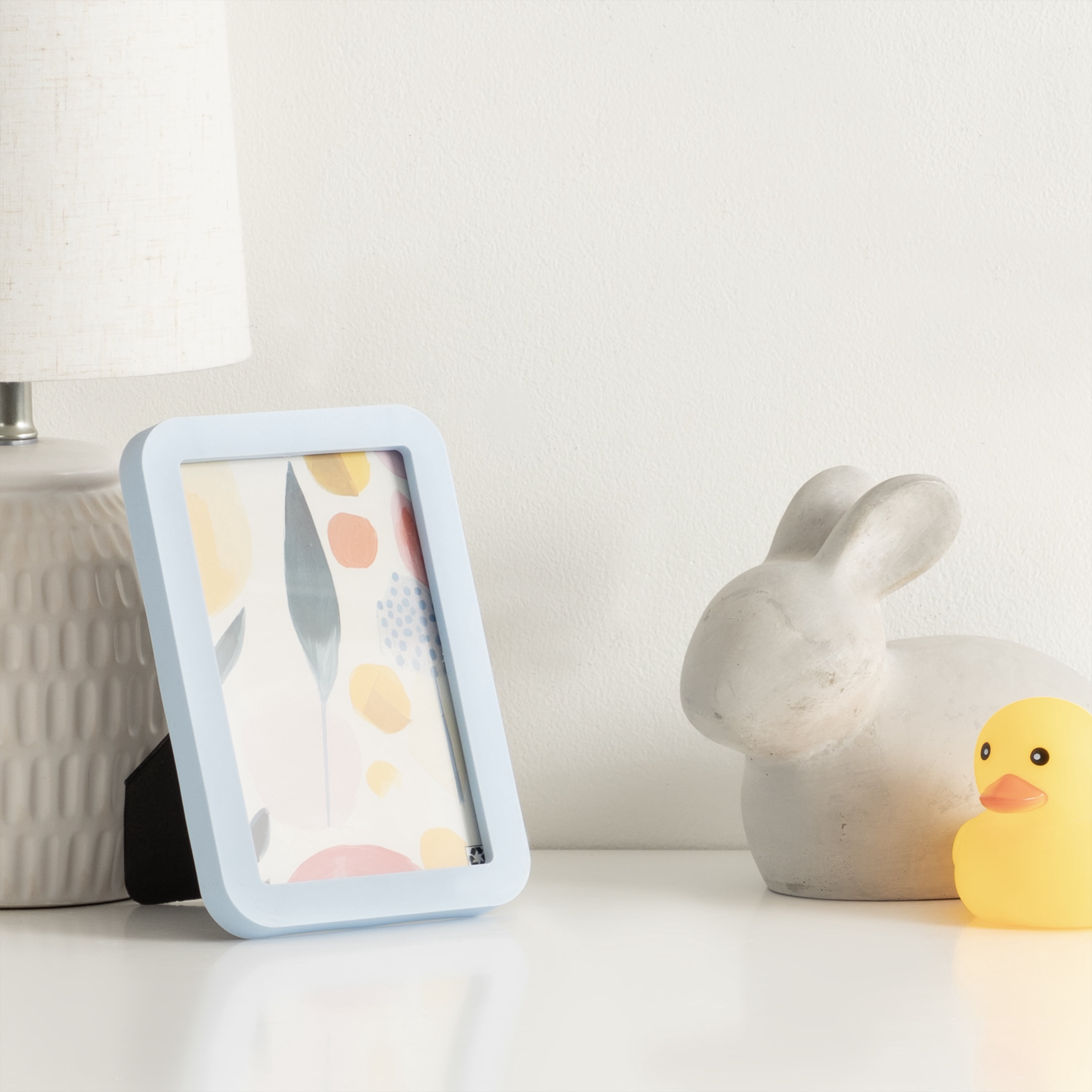 DesignOvation 4x6 Rounded Basic Light Blue Decorative Tabletop Picture Frame