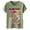 A1-Army Green2294, variant on XIAONU Floral Letter Print T Shirt for Women Crew Neck Short Sleeve Casual Daily Tees