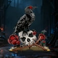 thumbnail image 2 of MOC 733PCS DIY Creative Halloween Crow Skull Flower Building Block Set Gothic Horror Skeleton Home Decor, 2 of 5